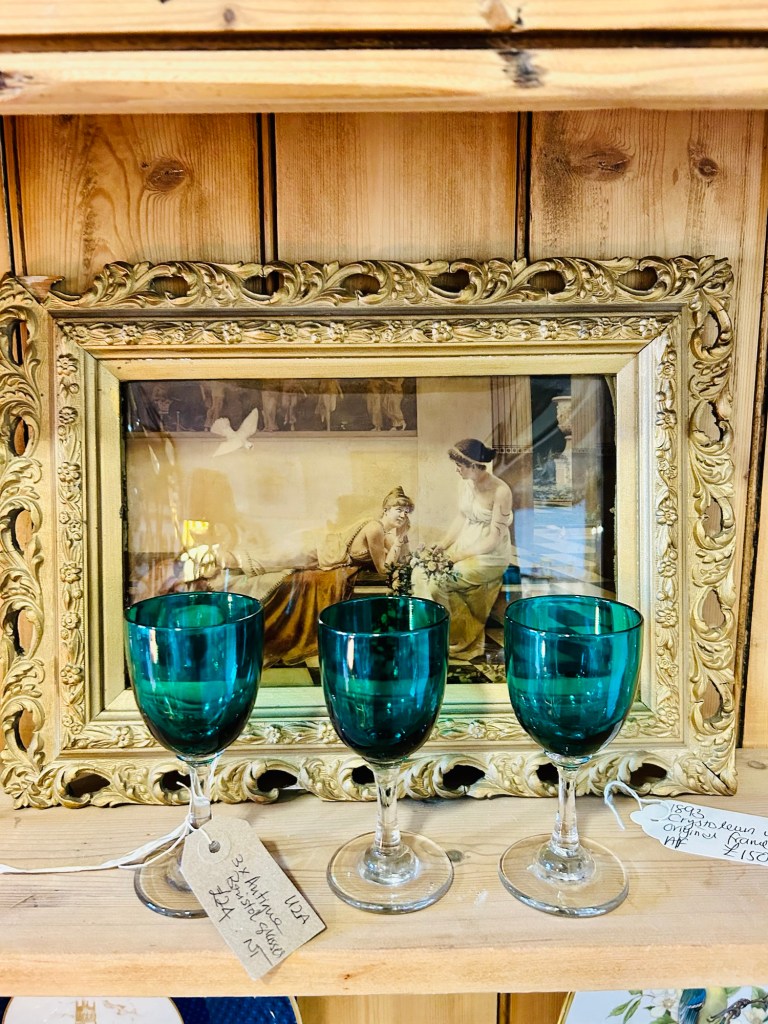 glasses and oil painting